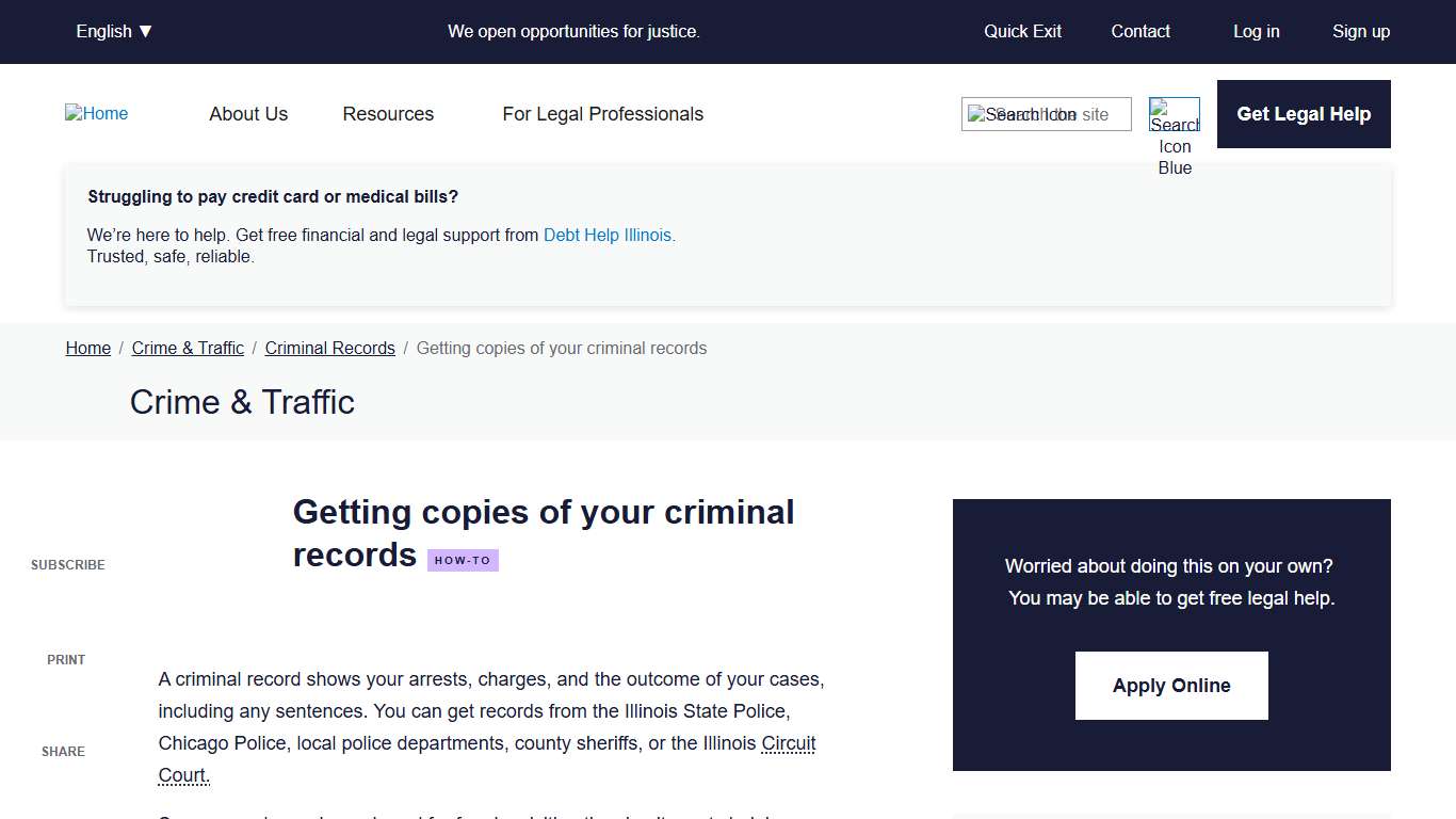 Getting copies of your criminal records Illinois Legal Aid Online